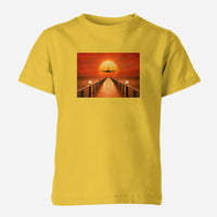 Thumbnail for Airbus A380 Towards Sunset Designed Children T-Shirts