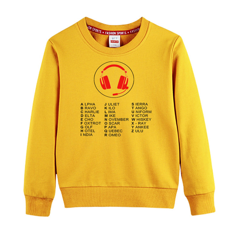 Aviation Alphabet 3 Designed "CHILDREN" Sweatshirts