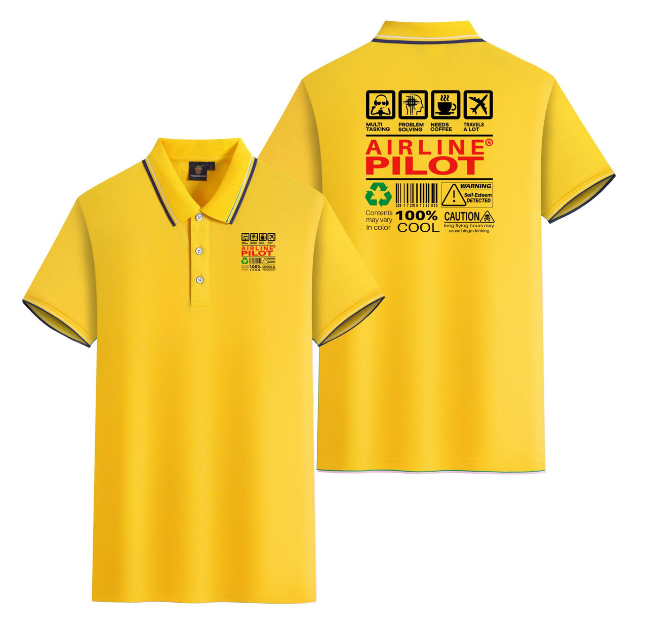 Airline Pilot Label Designed Stylish Polo T-Shirts (Double-Side)