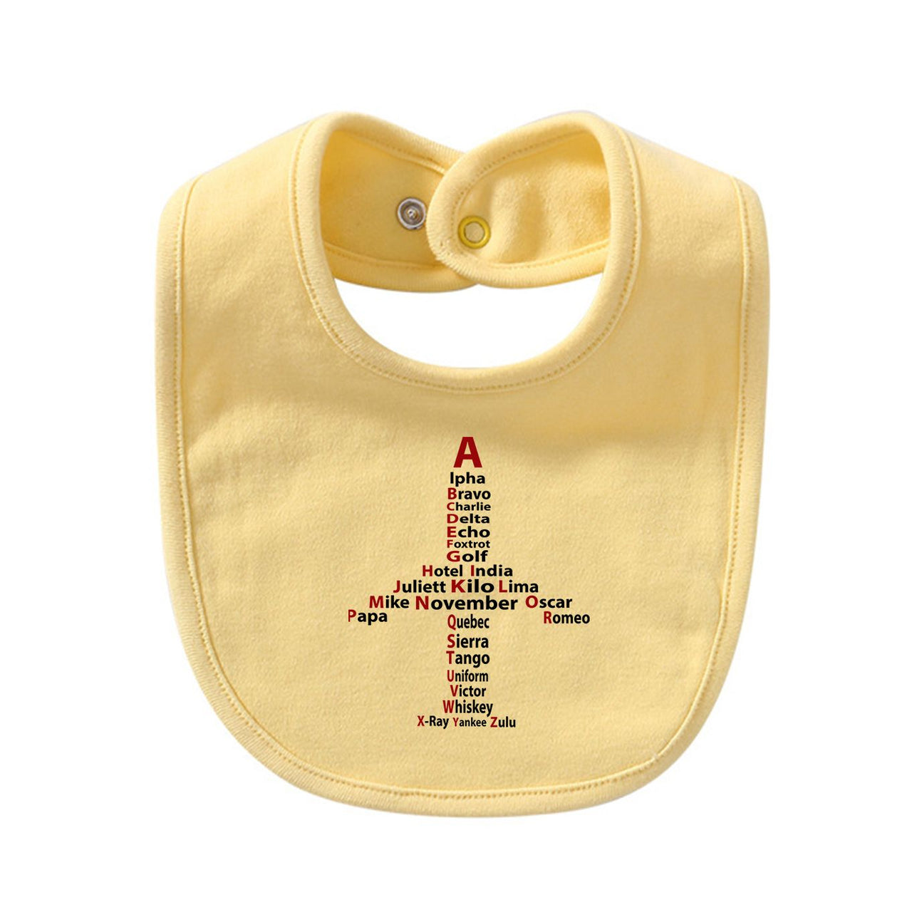 Airplane Shape Aviation Alphabet Designed Baby Saliva & Feeding Towels