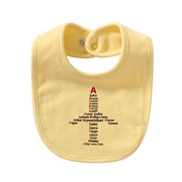 Thumbnail for Airplane Shape Aviation Alphabet Designed Baby Saliva & Feeding Towels
