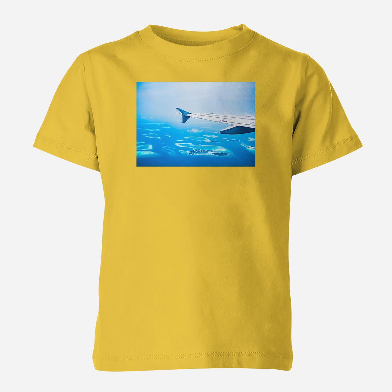 Outstanding View Through Airplane Wing Designed Children T-Shirts