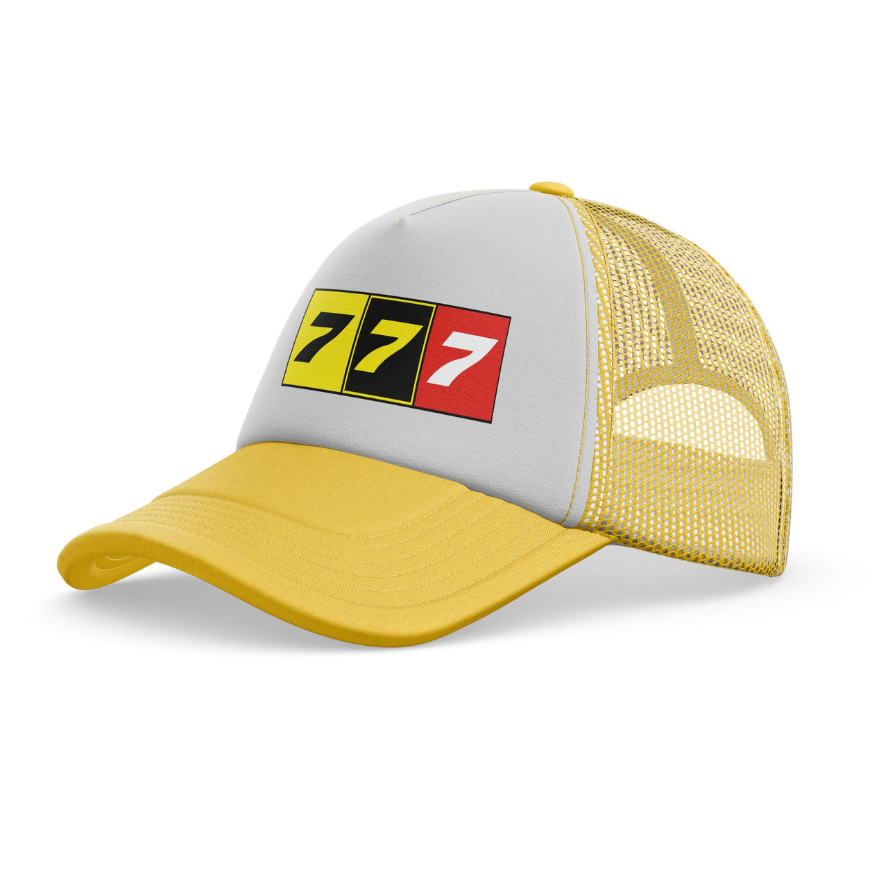 Flat Colourful 777 Designed Trucker Caps & Hats