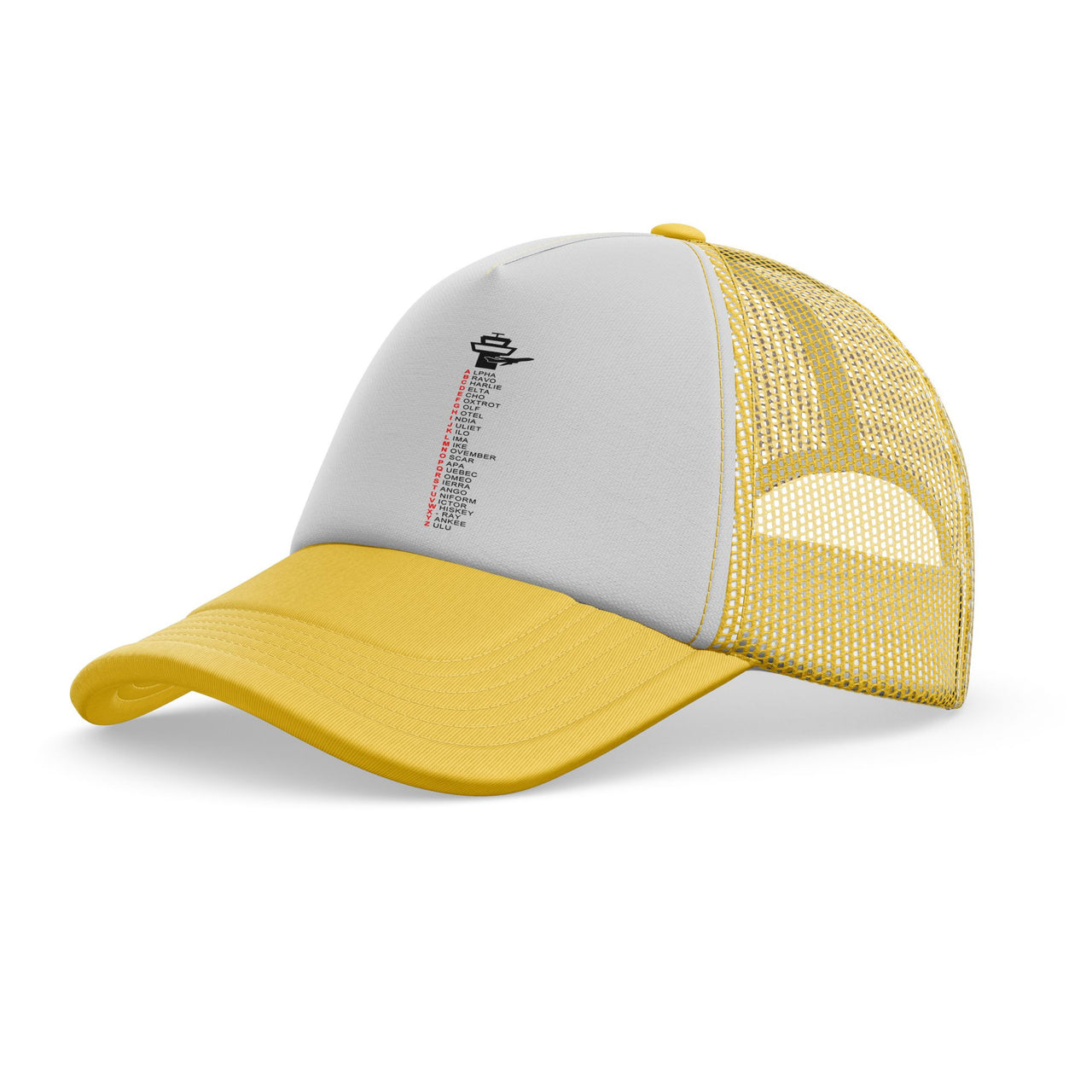 Aviation Alphabet Designed Trucker Caps & Hats