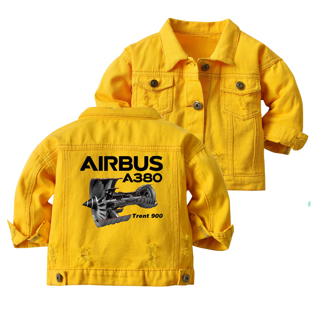 Airbus A380 & Trent 900 Engine Designed Children Denim Jackets