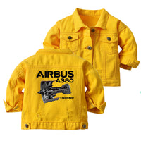 Thumbnail for Airbus A380 & Trent 900 Engine Designed Children Denim Jackets