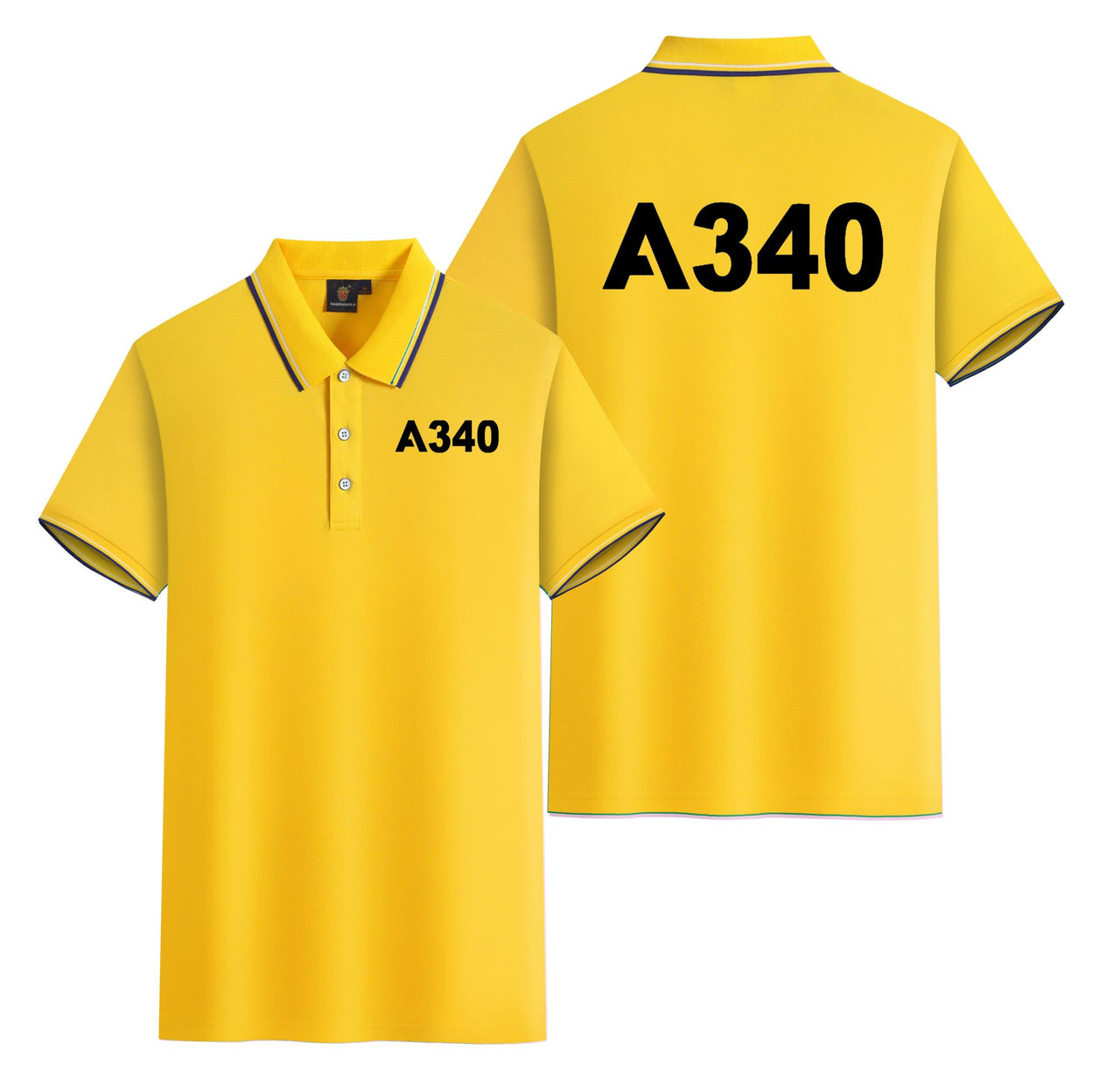 A340 Flat Text Designed Stylish Polo T-Shirts (Double-Side)