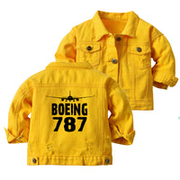 Thumbnail for Boeing 787 & Plane Designed Children Denim Jackets