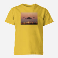 Thumbnail for Landing Boeing 747 During Sunset Designed Children T-Shirts