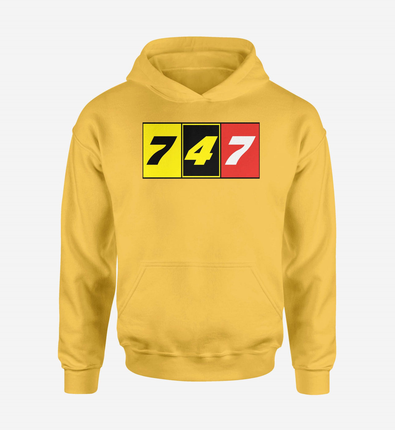 Flat Colourful 747 Designed Hoodies