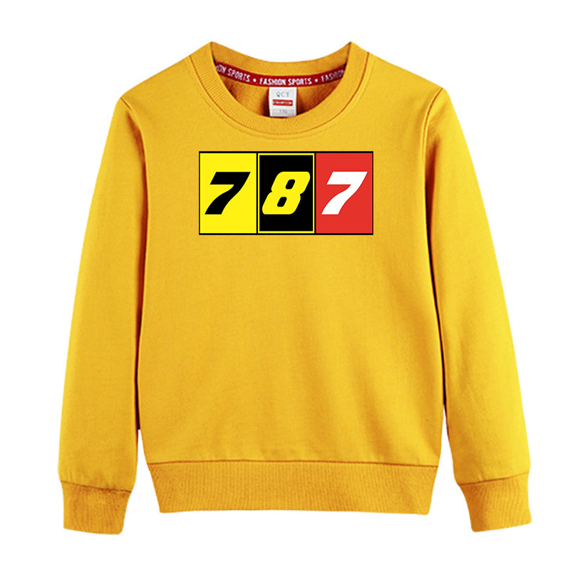 Flat Colourful 787 Designed "CHILDREN" Sweatshirts