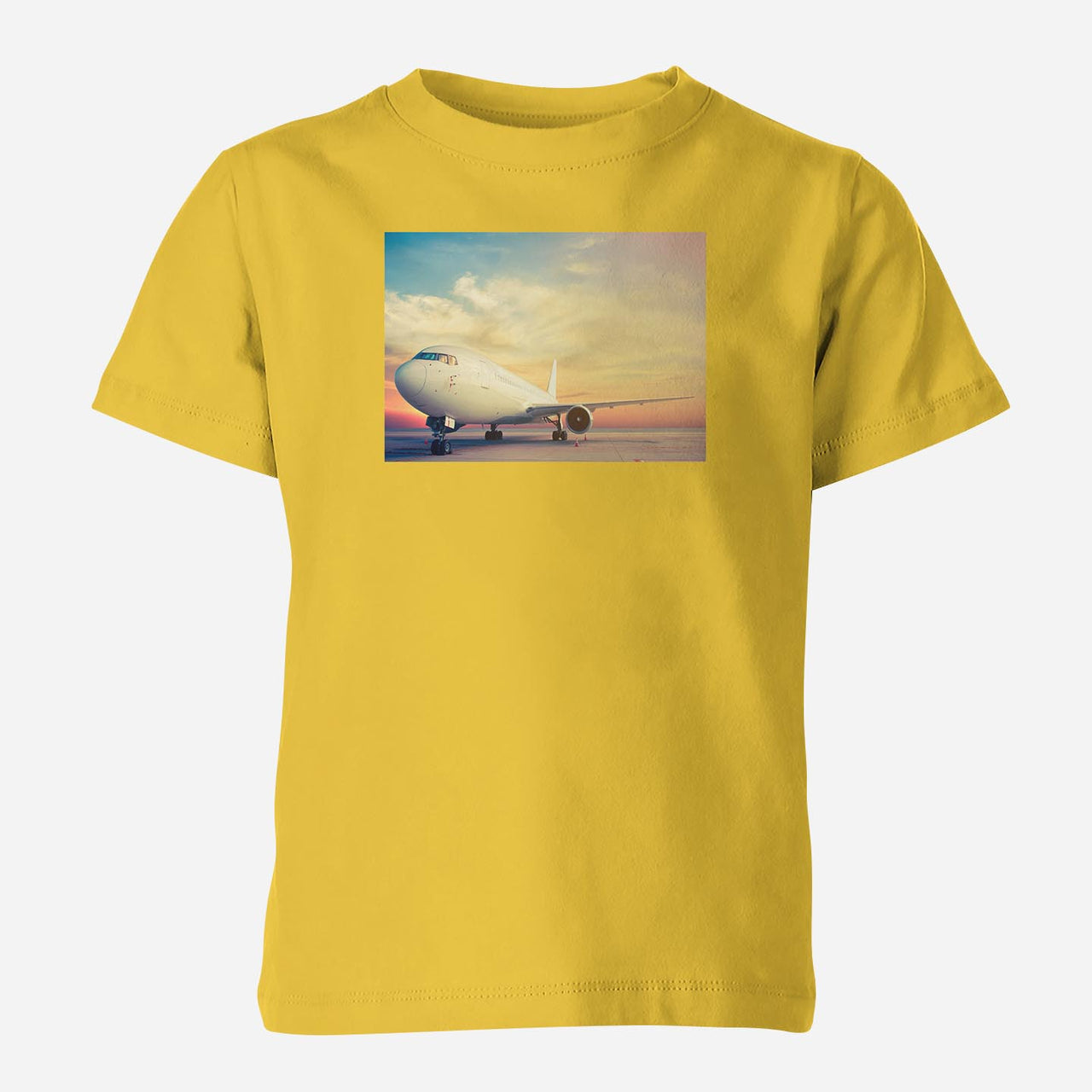 Parked Aircraft During Sunset Designed Children T-Shirts