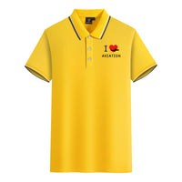 Thumbnail for I Love Aviation Designed Stylish Polo T-Shirts