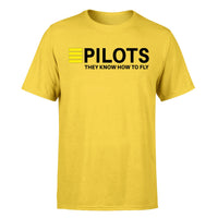 Thumbnail for Pilots They Know How To Fly Designed T-Shirts