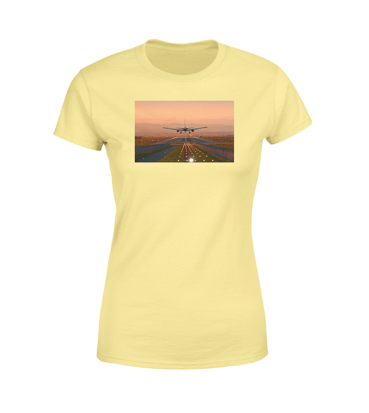 Super Cool Landing During Sunset Designed Women T-Shirts