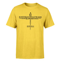 Thumbnail for Propeller Shape Aviation Alphabet Designed T-Shirts