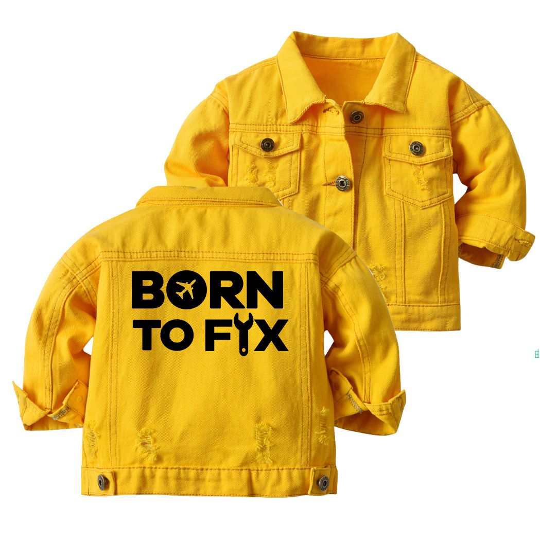 Born To Fix Airplanes Designed Children Denim Jackets