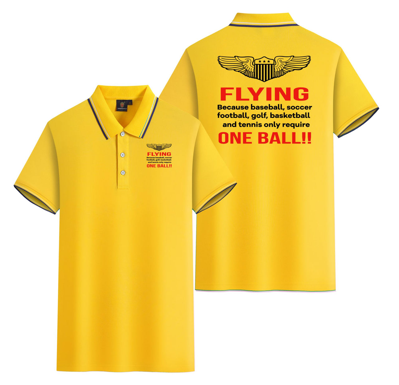 Flying One Ball Designed Stylish Polo T-Shirts (Double-Side)