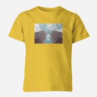 Thumbnail for Airplane Flying over Big Buildings Designed Children T-Shirts