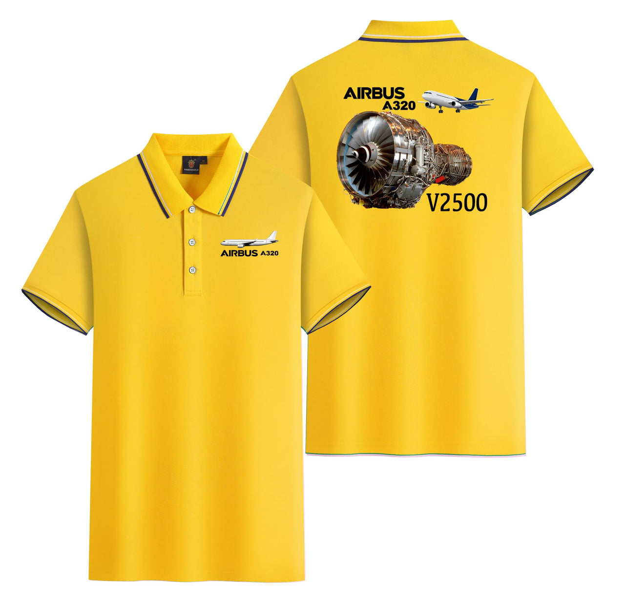 Airbus A320 & V2500 Engine Designed Stylish Polo T-Shirts (Double-Side)