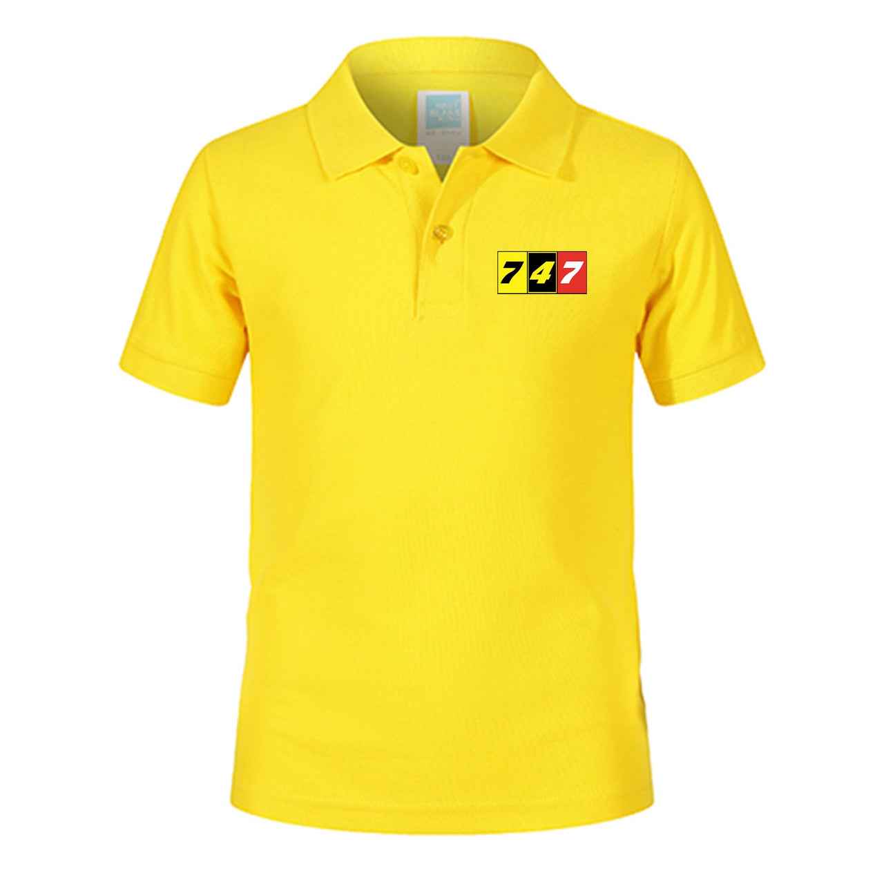 Flat Colourful 747 Designed Children Polo T-Shirts