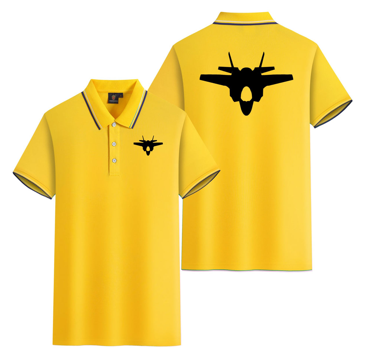 Fighter Jet 35 Silhouette Designed Stylish Polo T-Shirts (Double-Side)