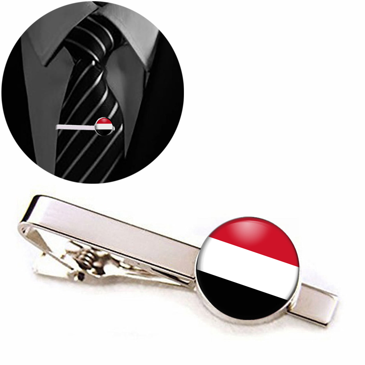 Yemen Flag Designed Tie Clips