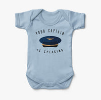 Thumbnail for Your Captain Is Speaking Designed Baby Bodysuits
