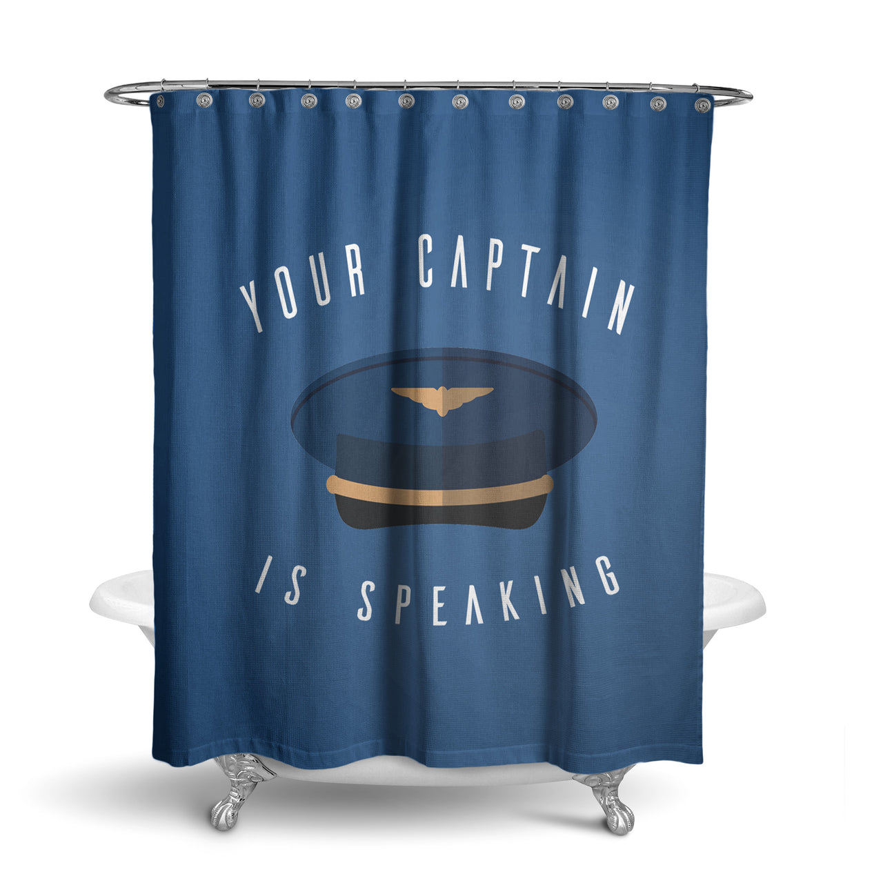 Your Captain Is Speaking Designed Shower Curtains