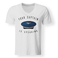 Thumbnail for Your Captain Is Speaking Designed V-Neck T-Shirts