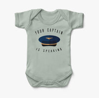 Thumbnail for Your Captain Is Speaking Designed Baby Bodysuits