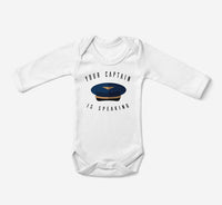 Thumbnail for Your Captain Is Speaking Designed Baby Bodysuits
