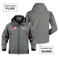 Thumbnail for Custom Flag & Name (3) with Badge Designed Military Jackets