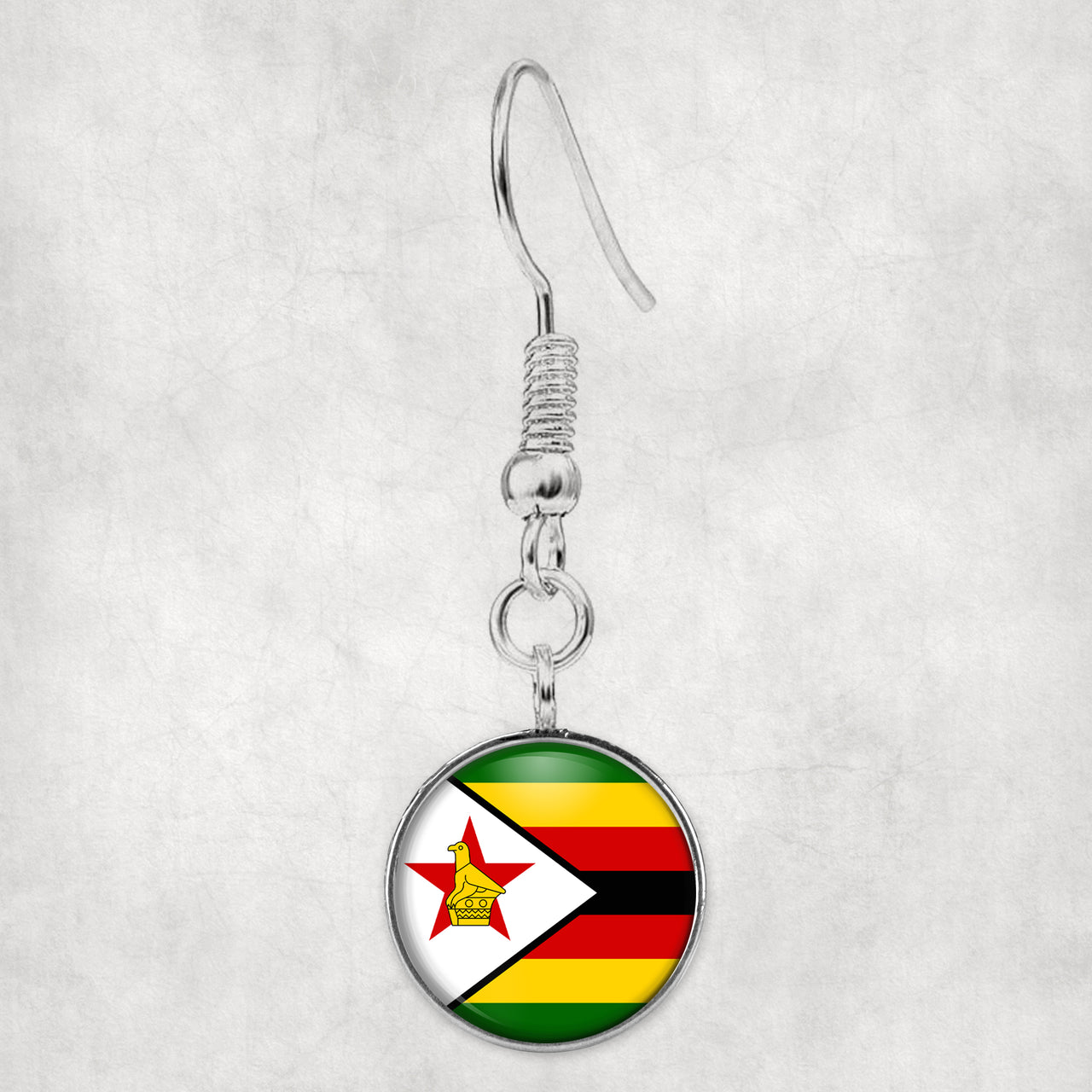 Zimbabwe Flag Designed Earrings