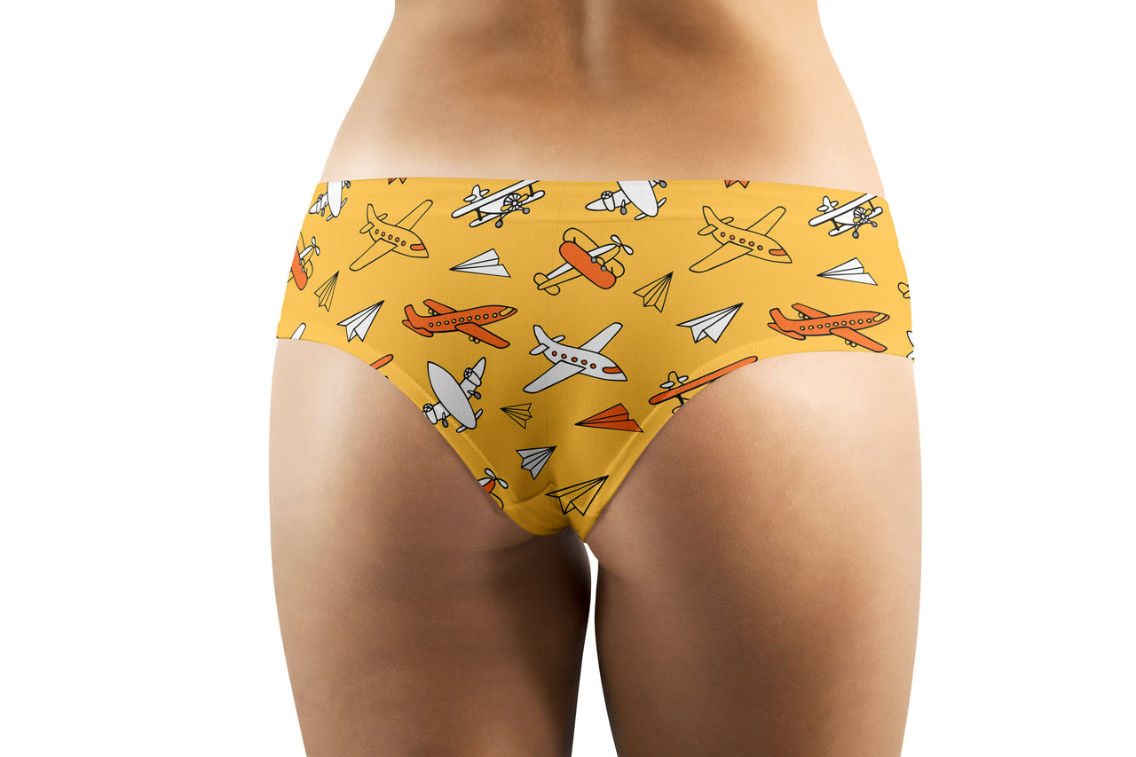Super Drawings of Airplanes Designed Women Panties & Shorts