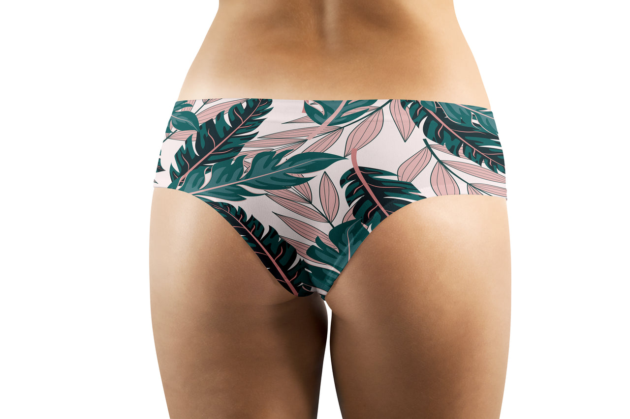 Seamless Palm Leafs Designed Women Panties & Shorts