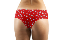 Thumbnail for Paper Airplanes (Red) Designed Women Panties & Shorts