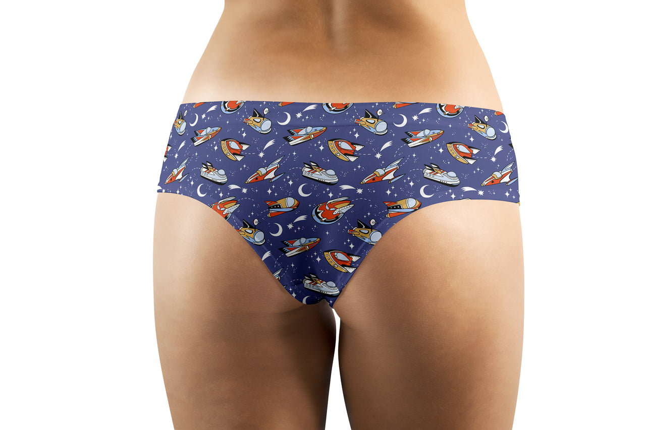 Spaceship & Stars Designed Women Panties & Shorts