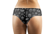 Thumbnail for Black & White Super Travel Icons Designed Women Panties & Shorts