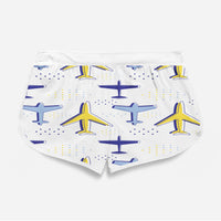 Thumbnail for Very Colourful Airplanes Designed Women Beach Style Shorts