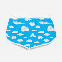 Thumbnail for Amazing Clouds Designed Women Beach Style Shorts