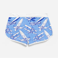 Thumbnail for Retro & Vintage Airplanes Designed Women Beach Style Shorts