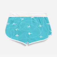 Thumbnail for Travel The The World By Plane Designed Women Beach Style Shorts