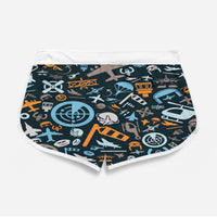 Thumbnail for Aviation Icons Designed Women Beach Style Shorts