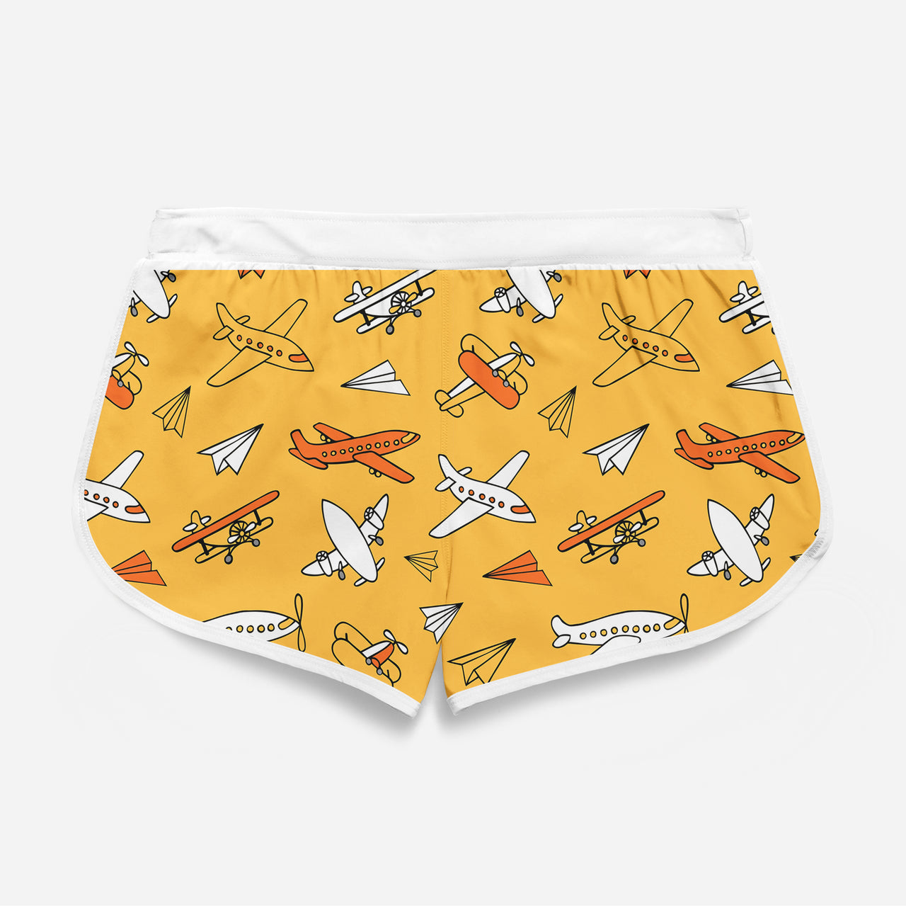 Super Drawings of Airplanes Designed Women Beach Style Shorts