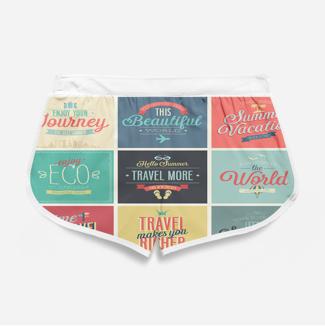 Super Travel Icons Designed Women Beach Style Shorts