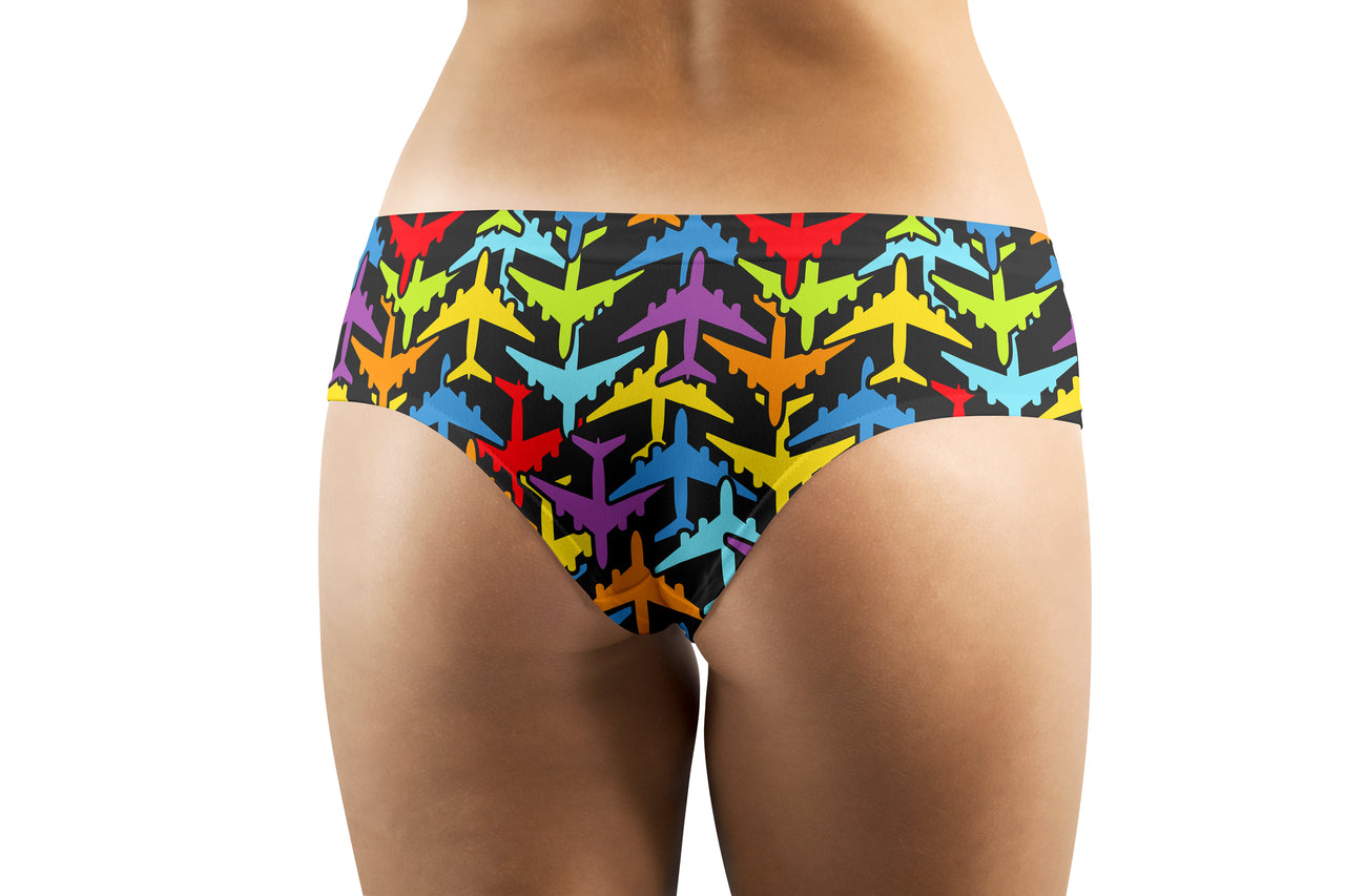 Super Colourful Airplanes Designed Women Panties & Shorts