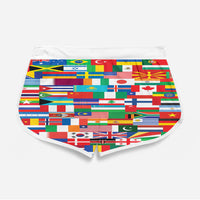 Thumbnail for World Flags Designed Women Beach Style Shorts