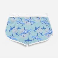 Thumbnail for Super Funny Airplanes Designed Women Beach Style Shorts