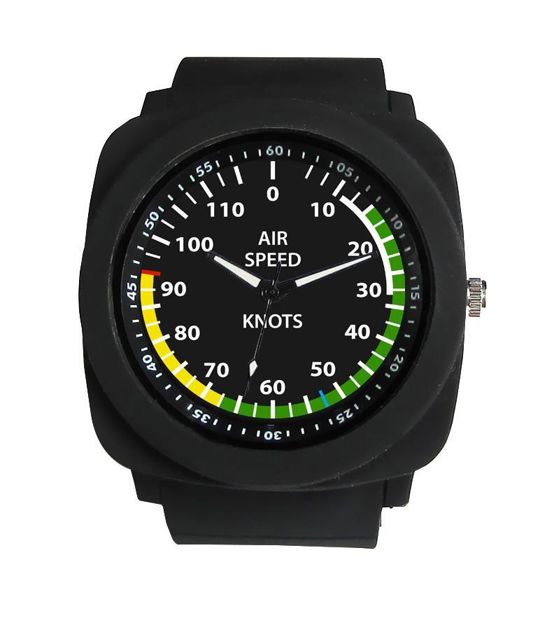 Airplane Instrument Series (Airspeed) Rubber Strap Watches